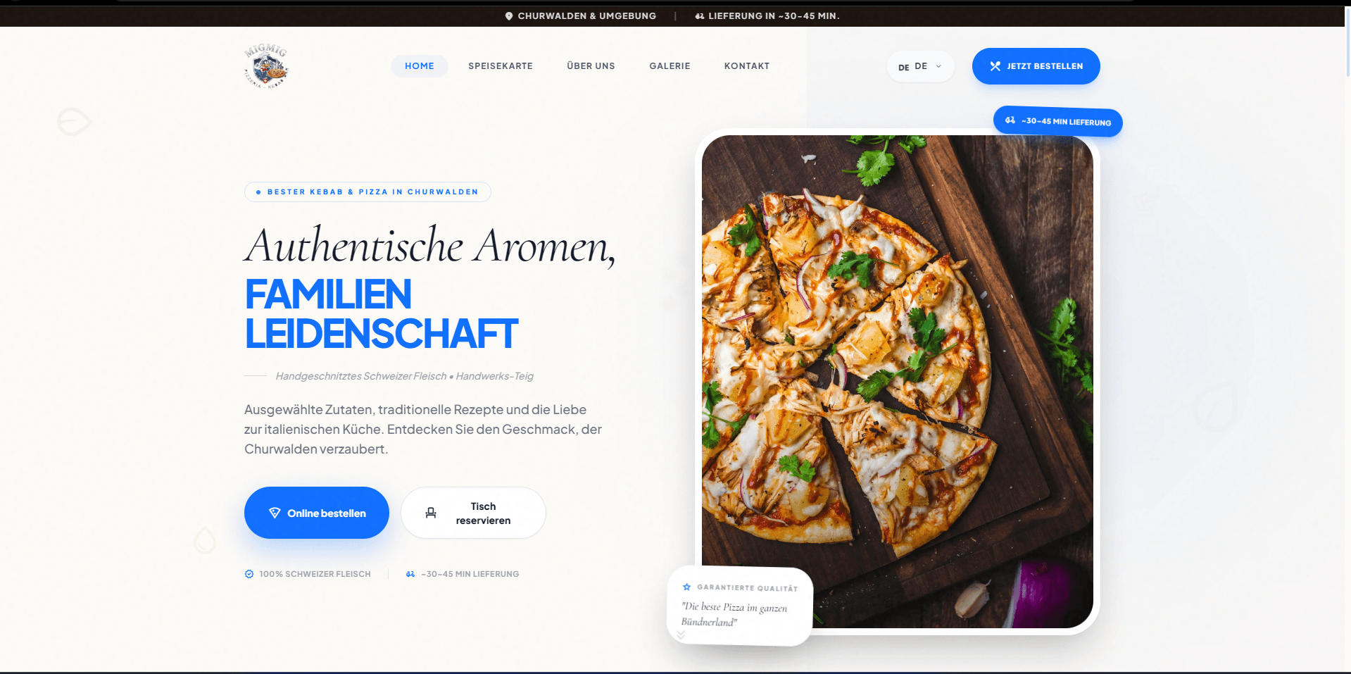 Mig Mig Pizzeria & Kebab Bar project preview