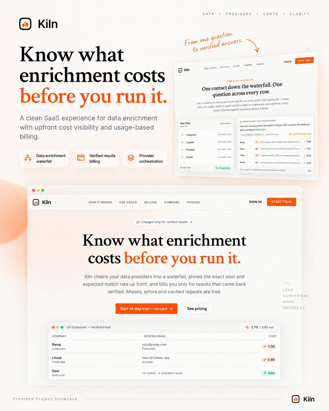 Kiln data enrichment SaaS project showcase